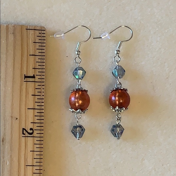 20190⭐️Light blue and orange earrings⭐️ - Picture 4 of 6